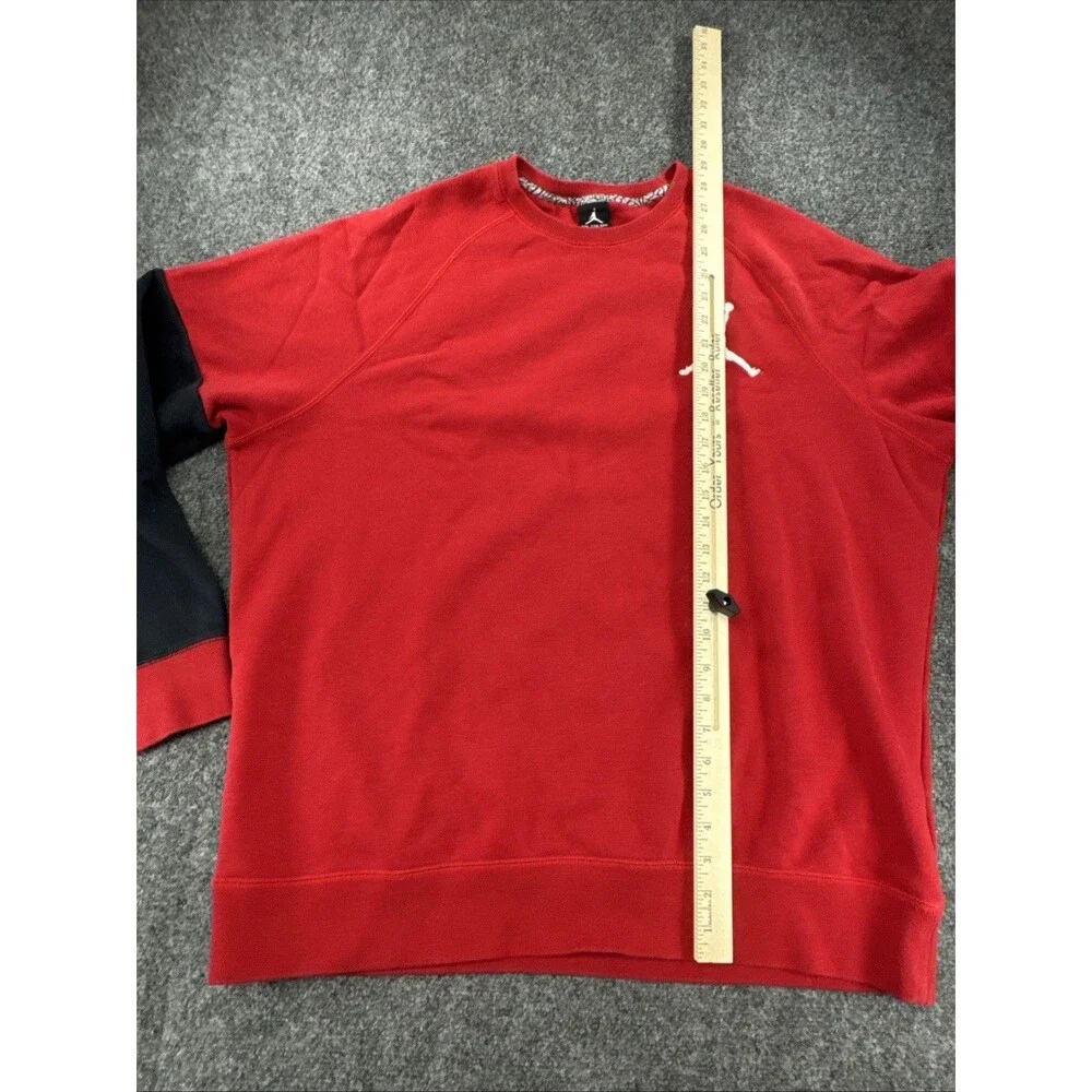 Jordan Jumpman Crewneck Sweatshirt Men's XXL Red Black Fleece Sportswear